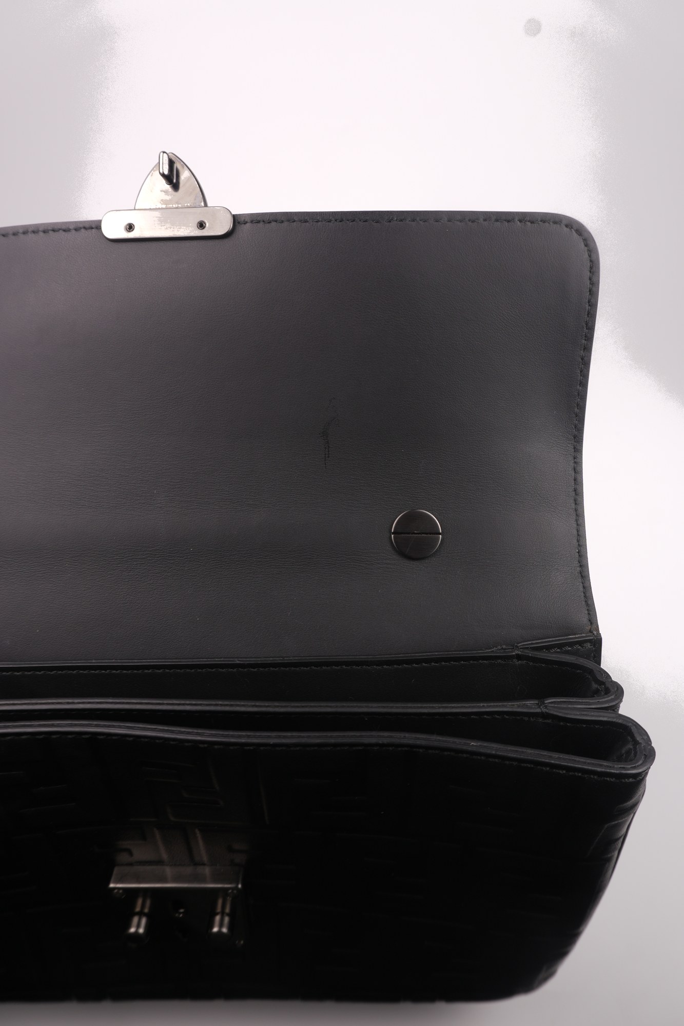Fendi Zucca FF Embossed Leather Clutch Bag